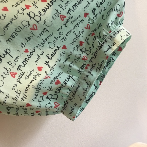 NYDJ, Parisian themed blouse, 2X, light green - Picture 5 of 16